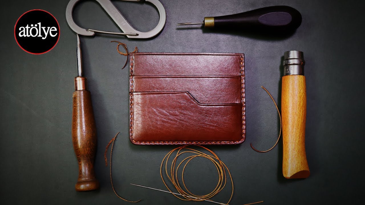 Изготовление кожаного карточного бумажника | Как это сделано