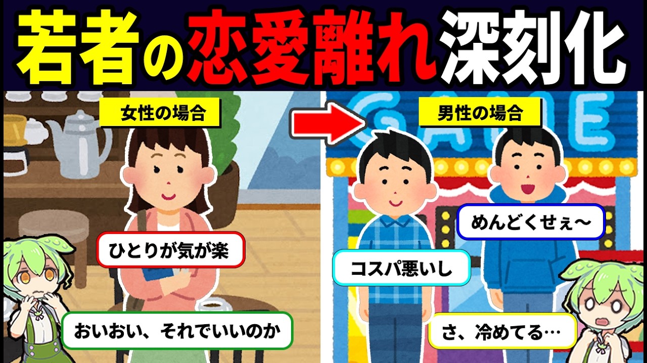 若者の恋愛離れがガチすぎる件について【ずんだもん解説】