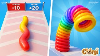 Gummy Worm Go VS Toy Spring - Max Level SpeedRun Gameplay iOS Android 