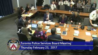 Toronto police services board meeting | thursday, february 23rd, 2017