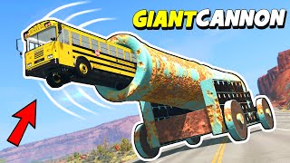 Cars vs Giant Cannon ✅ BeamNG.Drive