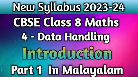 Data Handling Introduction CBSE Class 8 Maths Chapter 4 New Syllabus 2023-24 In Malayalam