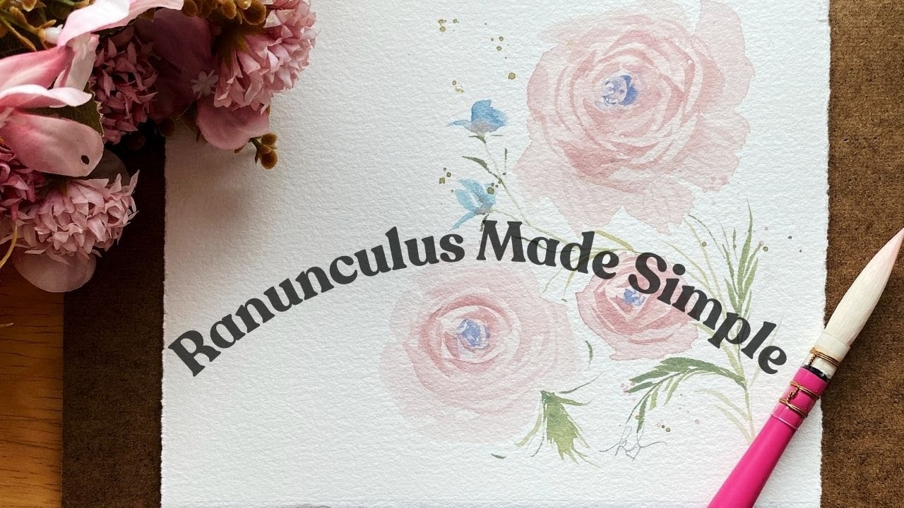 Watercolor Ranunculus Made Simple | Step by step for beginner