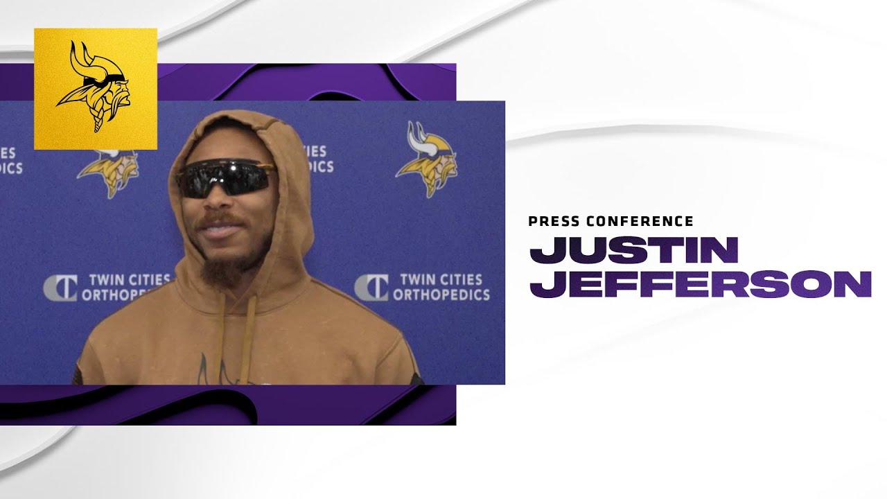 Justin Jefferson on Status for Bears Game, Relationship with Jordan Addison & Joshua Dobbs' Ability