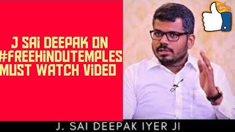 J Sai Deepak Explains why Hindu temple