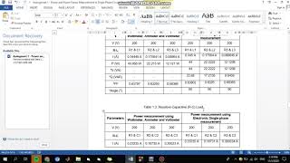 Assignment 1: Power and Power Factor Measurement in Single-Phase Circuit