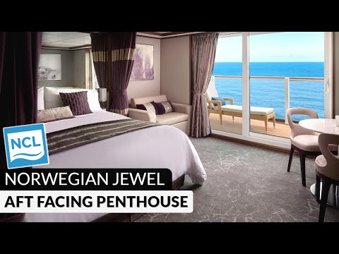 Norwegian Jewel Aft-Facing Penthouse with Large Balcony walkthrough tour