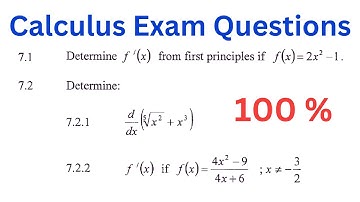 Calculus Grade 12 First Principles & Differentiation November 2020 Past Exam Answers [P1 Q7 DBE]