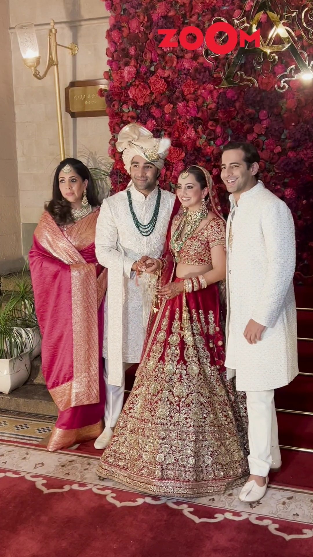 Aadar Jain \u0026 Alekha Advani's FIRST appearance with family post wedding ? #aadaralekhawedding #shorts