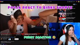 Pooja Bisht Funny Reaction On Binks Shorts Video 🤣