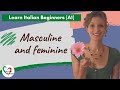 1. Learn Italian Beginners (A1): Masculine and feminine