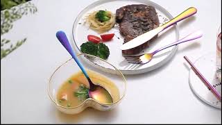 Tableware Rainbow Multi-Color Flatware 24-Piece Set