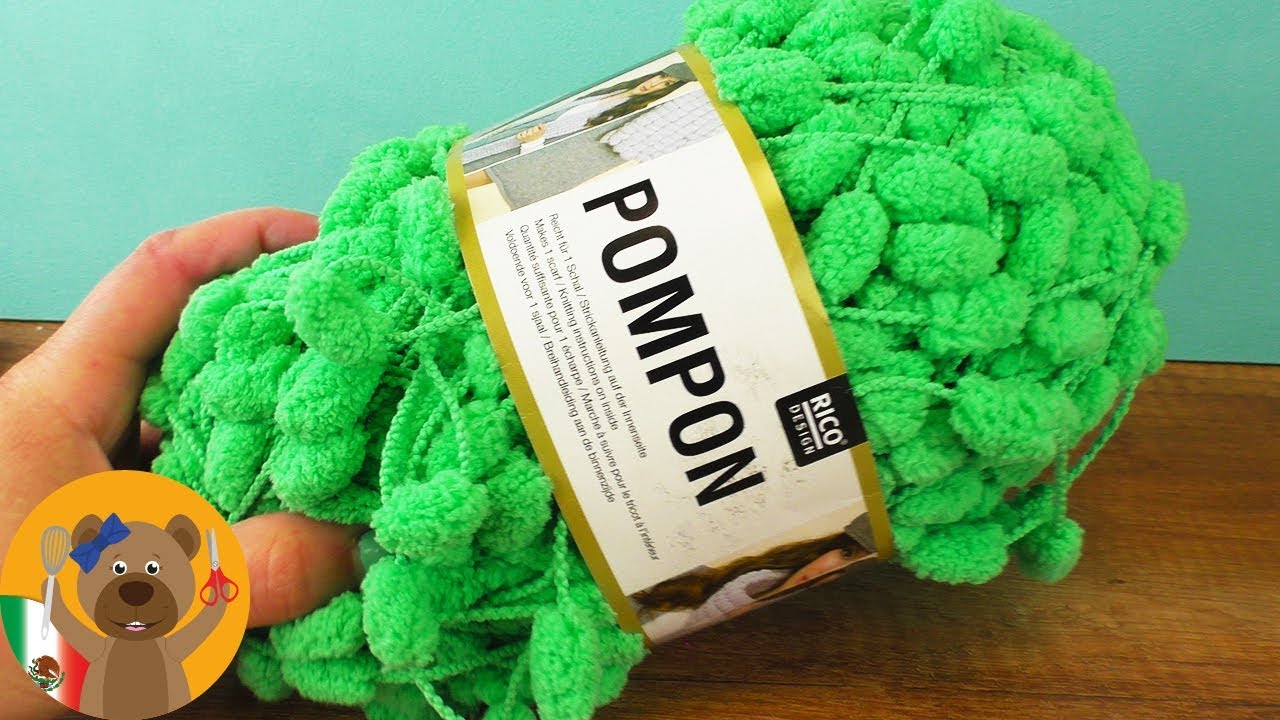 Experimento de tejido|Lana con pompones a prueba|Una madeja un chal | Rico Design