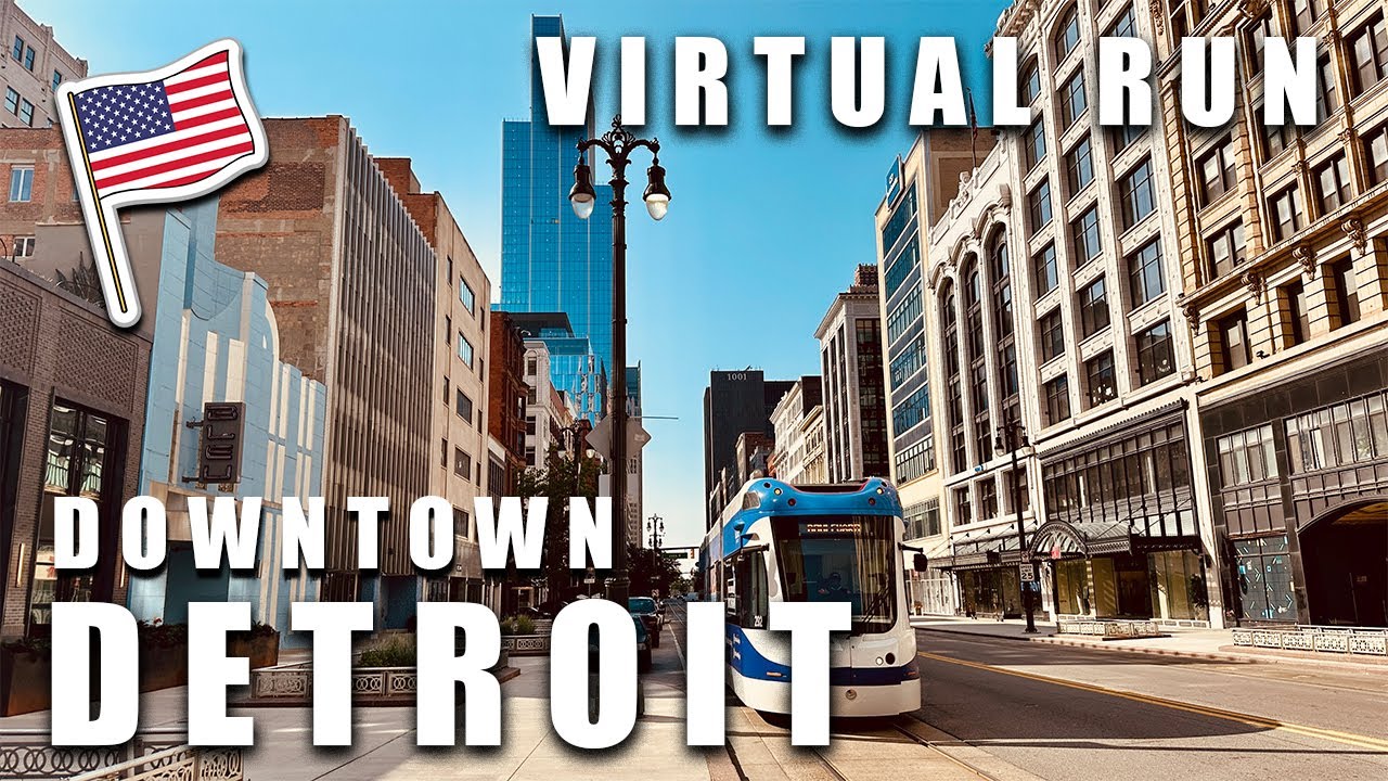 🆃RE🅰DMILL | Virtual 🆁un - DOWNTOWN DETROIT - U.S.A #treadmill #virtualrun #run