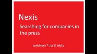 Nexis iKnowledge - Searching for a Company