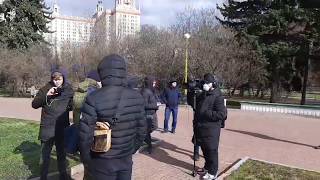 Акция в поддержку аспиранта МГУ Азата Мифтахова в Москве.Задержания / LIVE 21.03.20