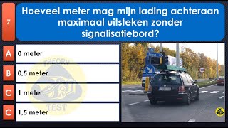 rijbewijs theorie examen belgie 2024 - Lading, pech en ongeval