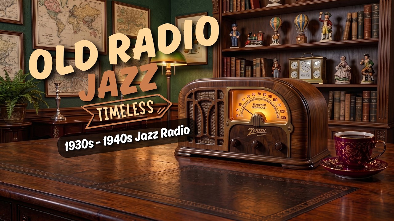 Vintage Evening Radio jazz -1930s 1940s Smooth Swing & Vinyl Background music