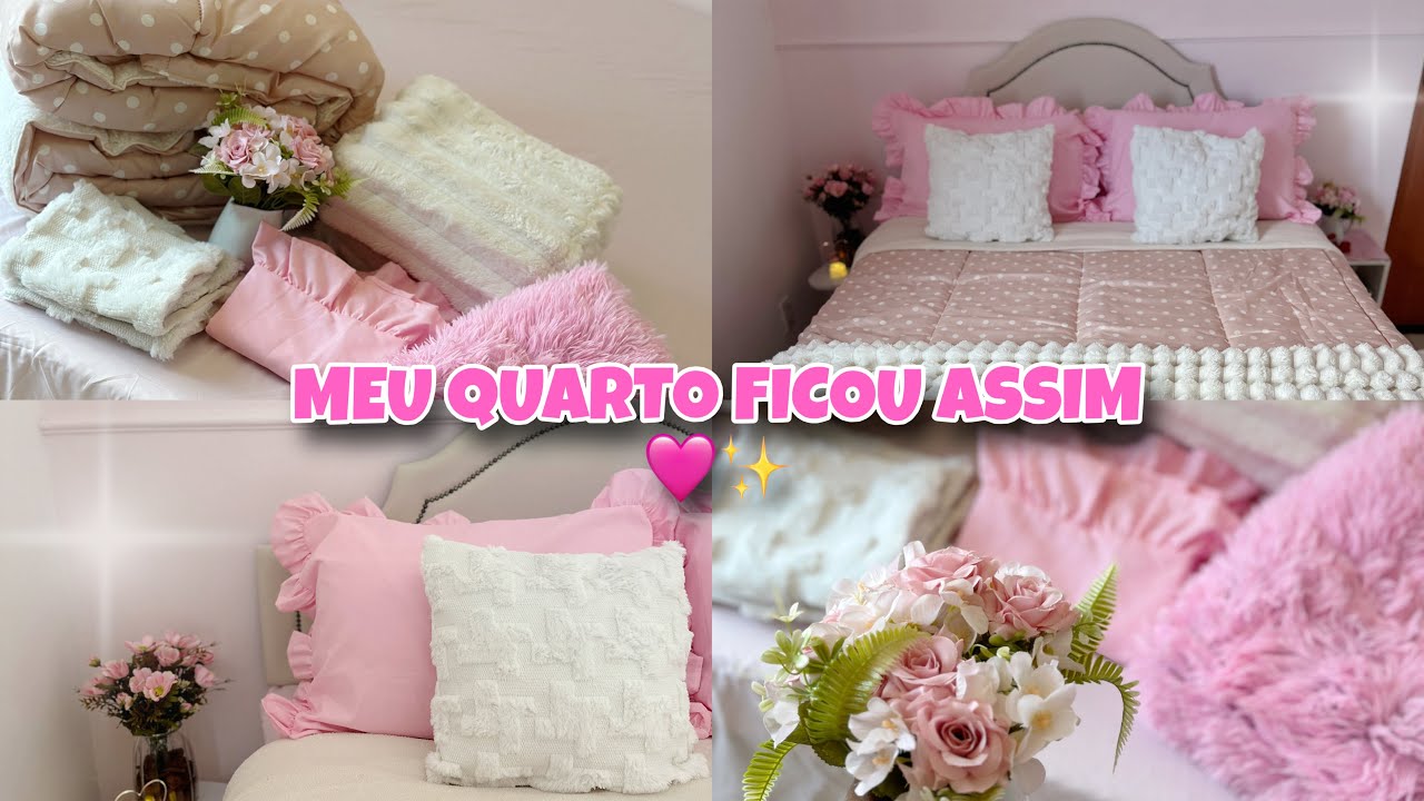 Decorei Meu Quarto Rosa Estilo Princesa 🩷✨  Cantinho Aconchegante | Rotina, Almoço 
