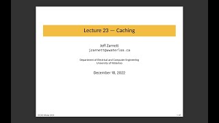 SE 350 Lecture 23: Caching Wealth