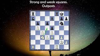 Weak and strong squares in chess. Outpost. Improving pieces position.