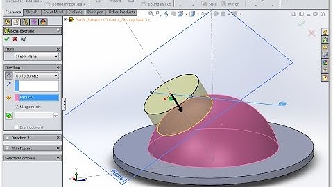 Extruded boss on the sphere - SolidWorks