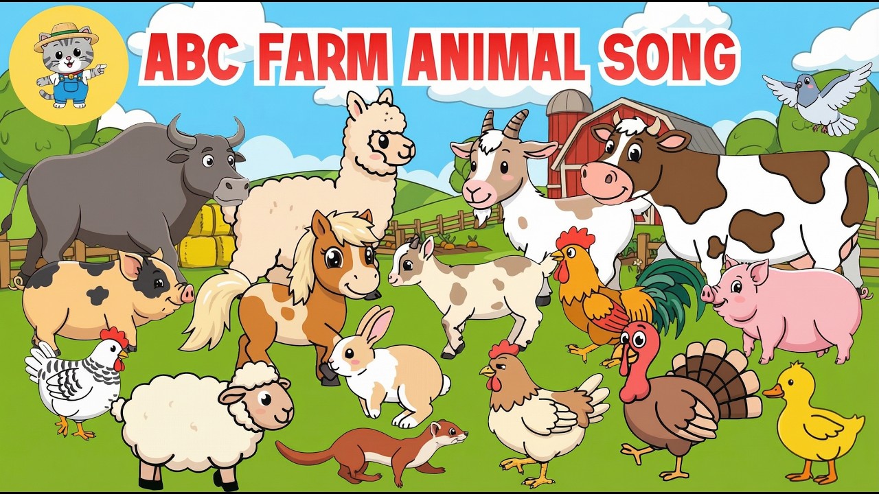 ABC Farm Animals Sounds Song | Learn Alphabet with Animal Sounds For ...