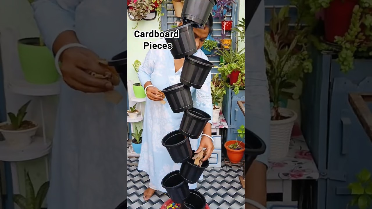 Plant Tower||Vertical Gardening #shorts #garden #yt #youtubeshorts #diy #gardendecor