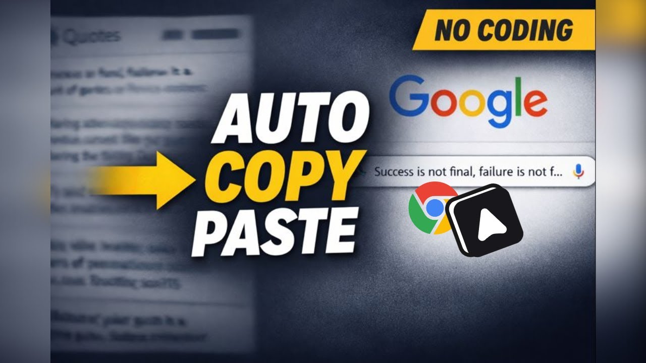 Copy & Paste Automation Using Automa | No Coding - YouTube