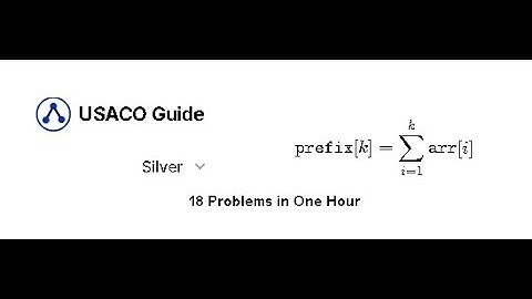 USACO Guide Silver Speedrun: Prefix Sums