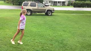 Galloping with your left foot forward