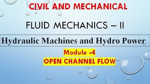 Hydraulic Machines | Module-04 | Open Channel Flow | Target IES