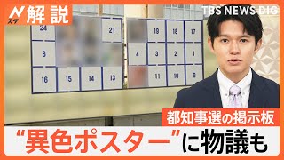 “異色ポスター”で都知事選は波乱の幕開け　ポスター掲示をめぐり異例の事態に疑問の声【Nスタ解説】｜TBS NEWS DIG