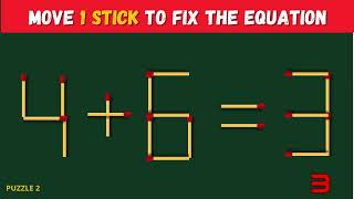 Move 1 Stick To Fix The Equation🔥 Matchstick Puzzle🚀 screenshot 5