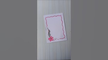 Pink Flower Border Design | Elegant Handmade Frame/6 easy border design/Priyanka Gunwal #shorts