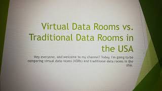 Virtual Data Rooms vs. Traditional Data Rooms in the USA Wealth