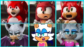 Sonic The Hedgehog Movie RED SONIC vs ROUGE THE BAT Uh Meow All Designs Compilation