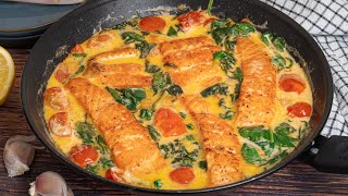 CREAMY GARLIC SALMON WITH SPINACH AND TOMATOES #20