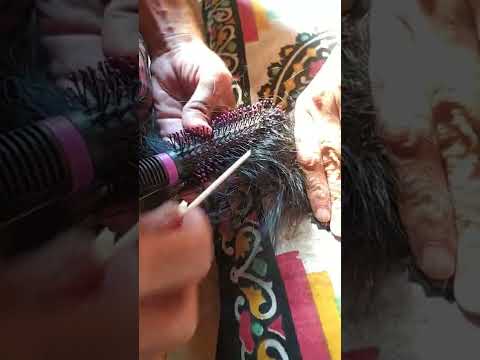 How to untangle knotted  matted hairs stuck to a round comb