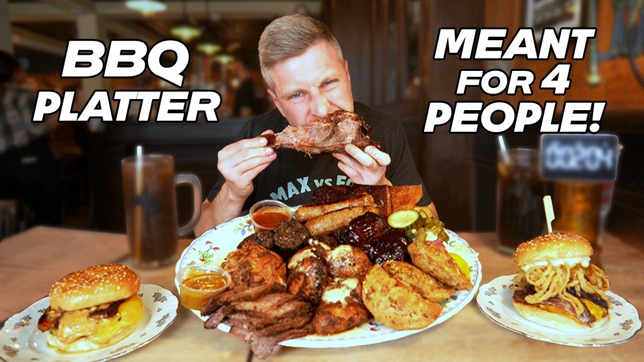 SHE SAID I WOULDN'T FINISH THIS BBQ PLATTER MEANT FOR 4 PEOPLE!