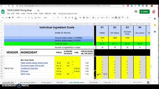 Individual Ingredient Costs updated screenshot 5