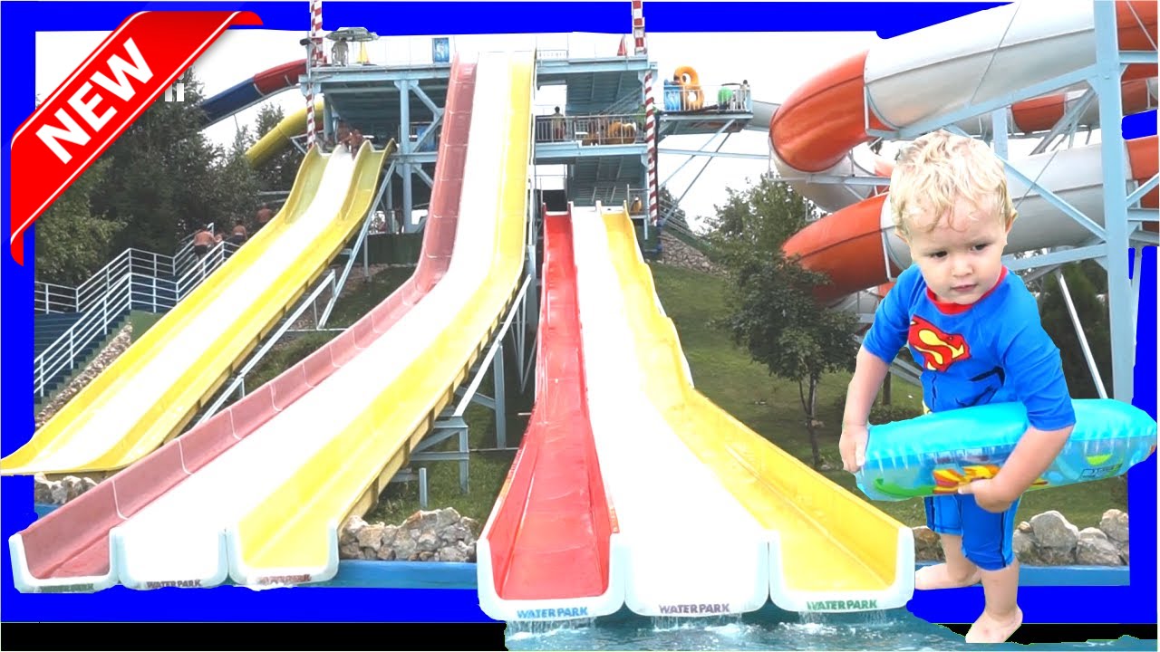 Outside Fun Day Toddler at Waterpark Next to Airport Say Cheese