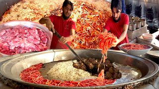 THE HUGE KABULI PULAO MAKING & RECIPE - BETTER TASTE AND UNIQUE CUSTOM | THE BEST SELLING FOOD