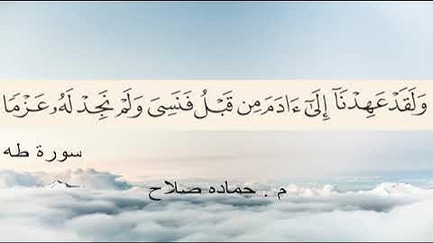 ولقد عهدنا إلي آدم من قبل فنسي ولم نجد له عزما- سورة طه