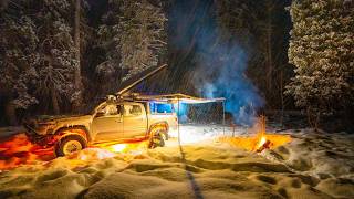 Solo Winter Camping During a Blizzard in Montana
