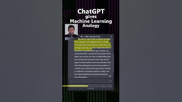 ChatGPT gives Machine Learning Analogy