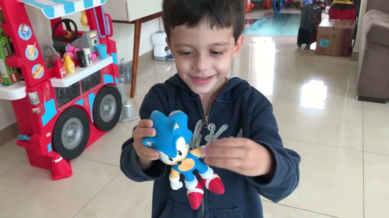 boneco sonic elástico INDESTRUTÍVEL #Sonic #SonicOFilme #AbrindoBrinqu