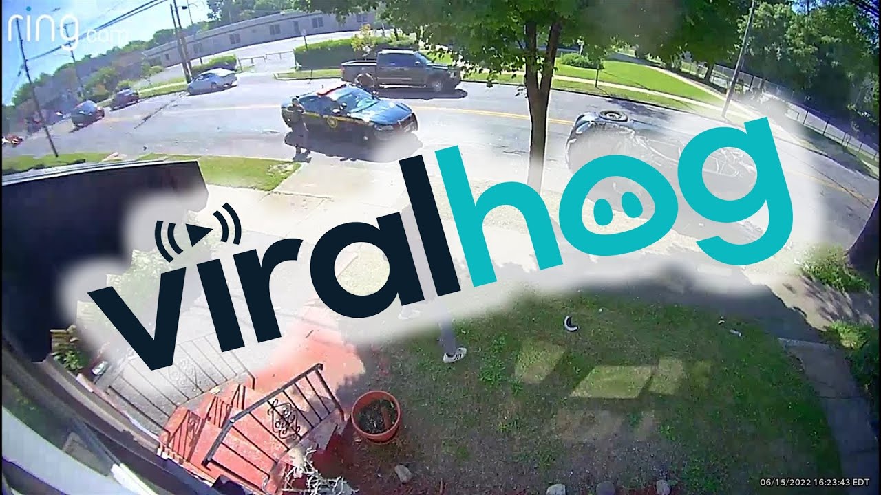 Vehicle Rolls Over in Rochester During Police Pursuit || ViralHog - YouTube