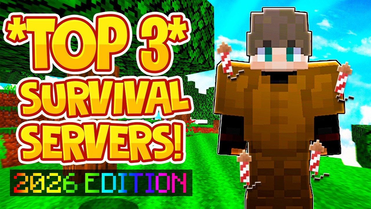 TOP 3 SURVIVAL SERVERS *2026* | Best Minecraft Survival SMP | 1.8/1.19 ...