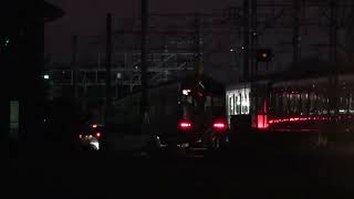 旧塗装+検査明け！名鉄3100系旧塗装+2200系 3105F+2211F (検査明け編成 特急岐阜行き) 新安城〜牛田間高速通過
